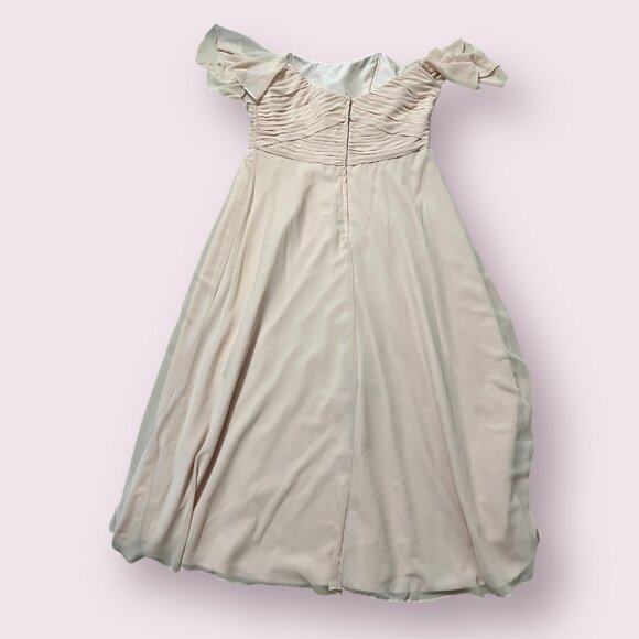 Mori Lee Madeline Gardner Blush Off Shoulder Gown 22W Bridesmaid Formal Plus - Picture 4 of 11